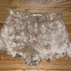 PacSun Cream Tie-Dye Jean Shorts